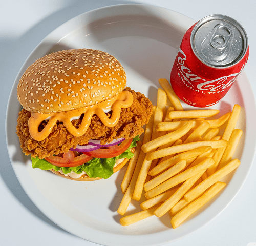 Chicken Fillet Burger Lunch Meal 
